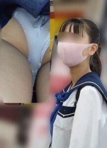 優等生でアイドル系のクイコミ純白Pチラ!制●さんのお尻ハミ肉!